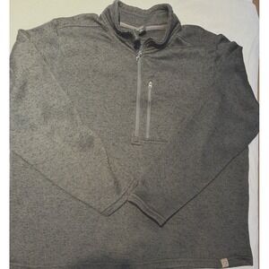Life Integrity Earth Mens Pullover Fleece‎ 1/4 Zip Top Heathered Charcoal XXL